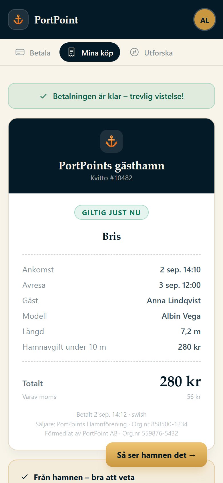 Kvittot i mobilen, giltigt just nu